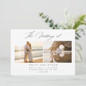 Einfache Elegante QR Code Foto Hochzeit Einladung (Stehend Vorderseite)