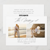 Einfache Elegante QR Code Foto Hochzeit Einladung (Vorne/Hinten)