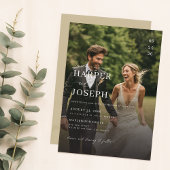 Einfache Elegante QR Code Foto Hochzeit Einladung