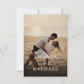 Einfache elegante QR-Code-Foto-Hochzeit Save The Date (Rückseite)