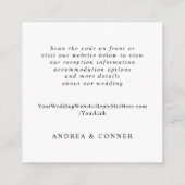 Einfache Elegante QR Code Hochzeitsdetails Begleitkarte (Rückseite)