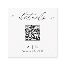 Einfache Elegante QR Code Hochzeitsdetails