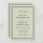 Einfache Elegante Rahmen Moderne Hochzeit Einladung (Vorne/Hinten)