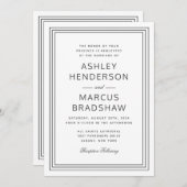 Einfache elegante Rahmen Moderne Hochzeitseinladun Einladung (Vorne/Hinten)