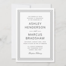 Einfache elegante Rahmen Moderne Hochzeitseinladun