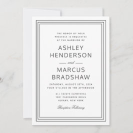 Einfache elegante Rahmen Moderne Hochzeitseinladun Einladung