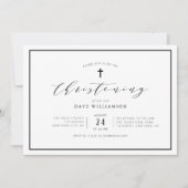 Einfache, elegante Rahmen-Taufeinladung Einladung (Vorderseite)