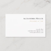 Einfache elegante Rechtsanwältin Visitenkarte (Vorderseite)
