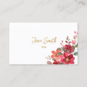 Einfache elegante Red Blume Business Card Visitenkarte (Vorderseite)