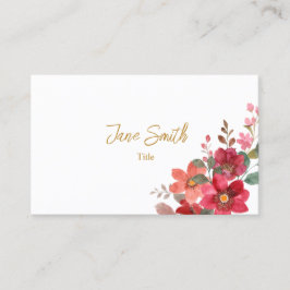 Einfache elegante Red Blume Business Card Visitenkarte