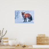 Einfache Elegante Red Fox Artwork | Poster (Küche)