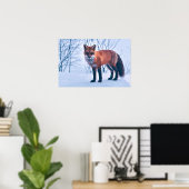 Einfache Elegante Red Fox Artwork | Poster (Heimbüro)