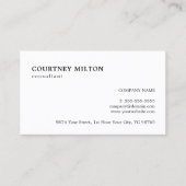 Einfache, elegante Red White Consultant Visitenkarte (Vorderseite)