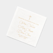 Einfache elegante religiöse Glaubenstriplets Taufe Servietten Mit Folie (Links)