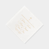 Einfache elegante religiöse Glaubenstriplets Taufe Servietten Mit Folie (Rechts)