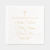 Einfache elegante religiöse Glaubenstriplets Taufe Servietten Mit Folie (Vorderseite)