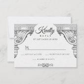 Einfache elegante Renaissance-Architektur RSVP Karte (Vorderseite)