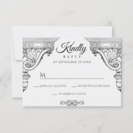 Einfache elegante Renaissance-Architektur RSVP Karte