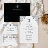 Einfache elegante Renaissance-Architektur RSVP Karte