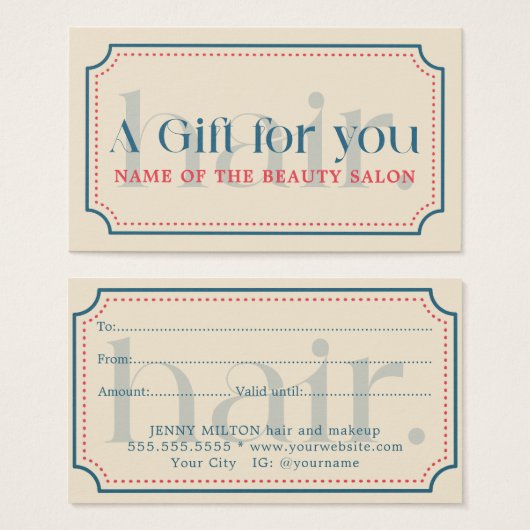 Einfache Elegante Retro Blue Geschenk Schönheit (Vorne & Hinten)