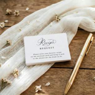 Einfache elegante Rezeptwünsche für eine Brautpart Begleitkarte