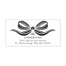 Einfache Elegante Ribbon Bow Wood Art Briefmarke Gummistempel