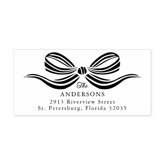 Einfache Elegante Ribbon Bow Wood Art Briefmarke Gummistempel (Prägung)