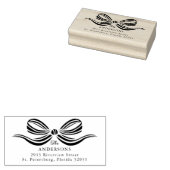 Einfache Elegante Ribbon Bow Wood Art Briefmarke Gummistempel (Stempel)