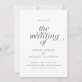 Einfache, elegante Romantik bei einer Hochzeit Einladung (Vorderseite)