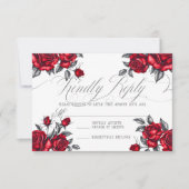 Einfache Elegante Romantische Rose Blumenhochzeit RSVP Karte (Vorderseite)