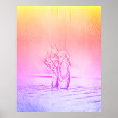 Einfache elegante Rosa Ballettschuhe Regenbogen Poster (Vorne)