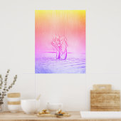 Einfache elegante Rosa Ballettschuhe Regenbogen Poster (Küche)