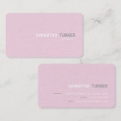 Einfache elegante rosa Berufliche Textur Visitenkarte (Vorne/Hinten)