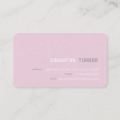 Einfache elegante rosa Berufliche Textur Visitenkarte (Rückseite)