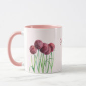 Einfache Elegante Rosa Blume Wasserfarben Tasse (Links)