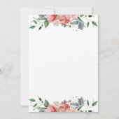 Einfache elegante rosa Blumenbestätigung für Mädch Einladung (Rückseite)