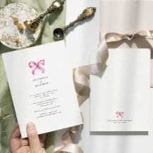 Einfache elegante Rosa-Bow-Coquette-Hochzeit