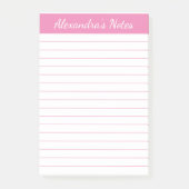 Einfache elegante rosa Chic Script Personalisiert Post-it Klebezettel (Vorderseite)