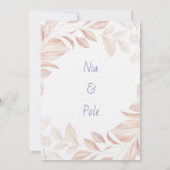 Einfache elegante Rosa Einladung (Rückseite)