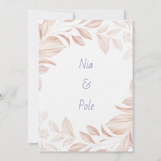 Einfache elegante Rosa Einladung (Rückseite)