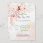 Einfache elegante Rosa Einladung (Vorne/Hinten)
