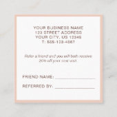 Einfache Elegante Rosa Empfehlungskarte (Rückseite)