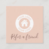 Einfache Elegante Rosa Empfehlungskarte (Vorderseite)
