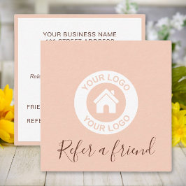 Einfache Elegante Rosa Empfehlungskarte