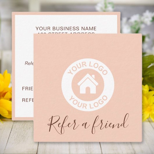 Einfache Elegante Rosa Empfehlungskarte