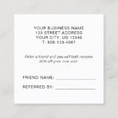 Einfache Elegante Rosa Empfehlungskarte (Rückseite)