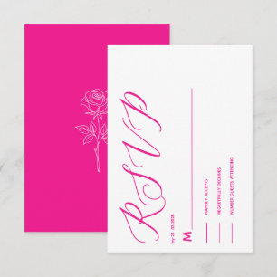 einfache elegante rosa Fuchsien-Klassiker RSVP-Kar RSVP Karte
