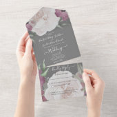 Einfache Elegante Rosa Fushia Rosa All In One Einladung (Abreißen)