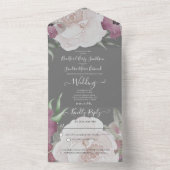 Einfache Elegante Rosa Fushia Rosa All In One Einladung (Innen Boden)