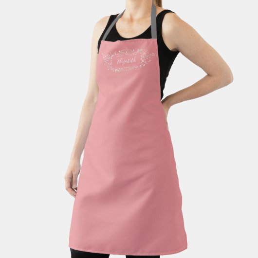 Einfache elegante Rosa Girly Cooking Baking Monogr Schürze (InSitu)